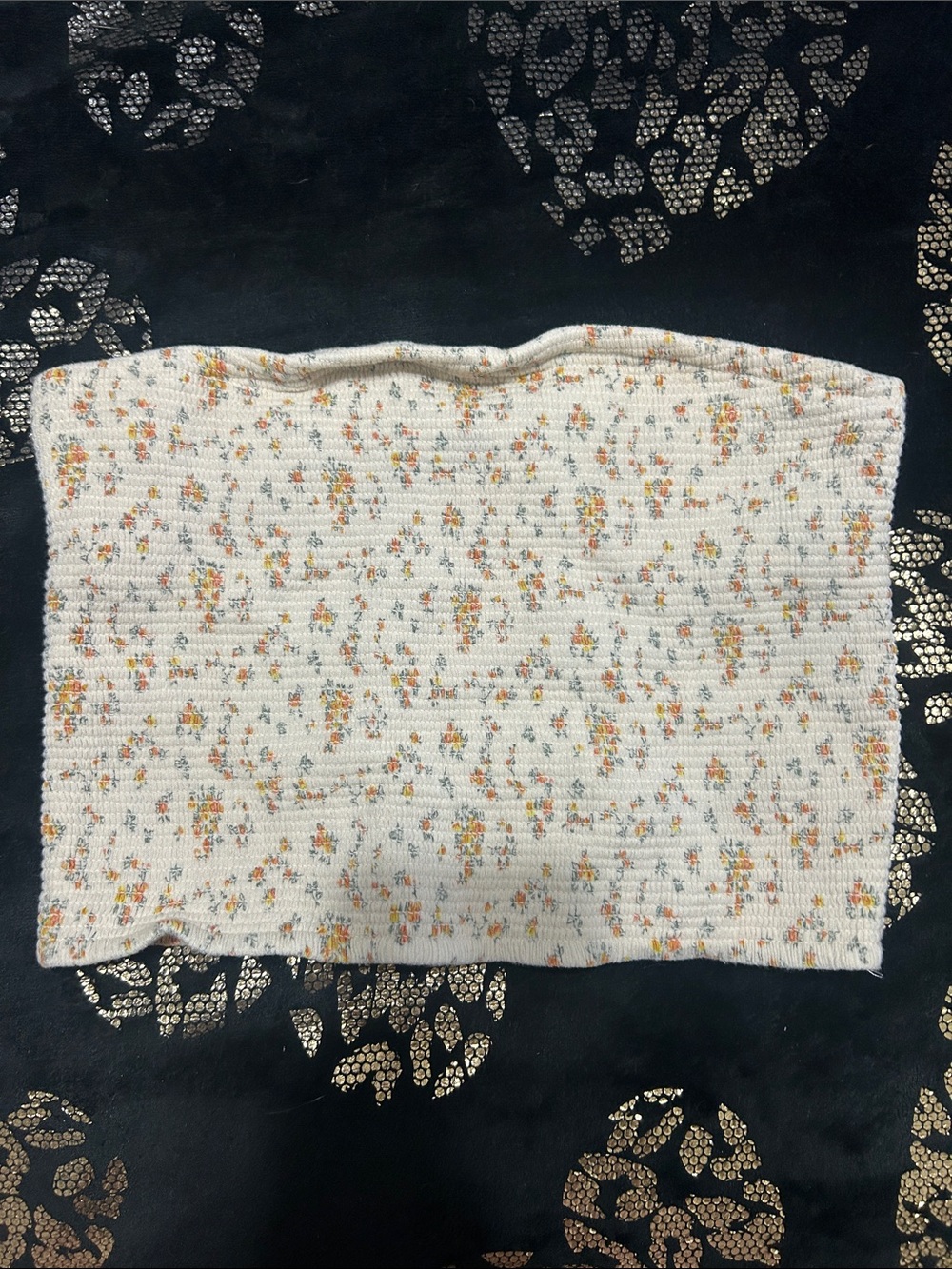 American eagle Cream Floral Knit Tube Top